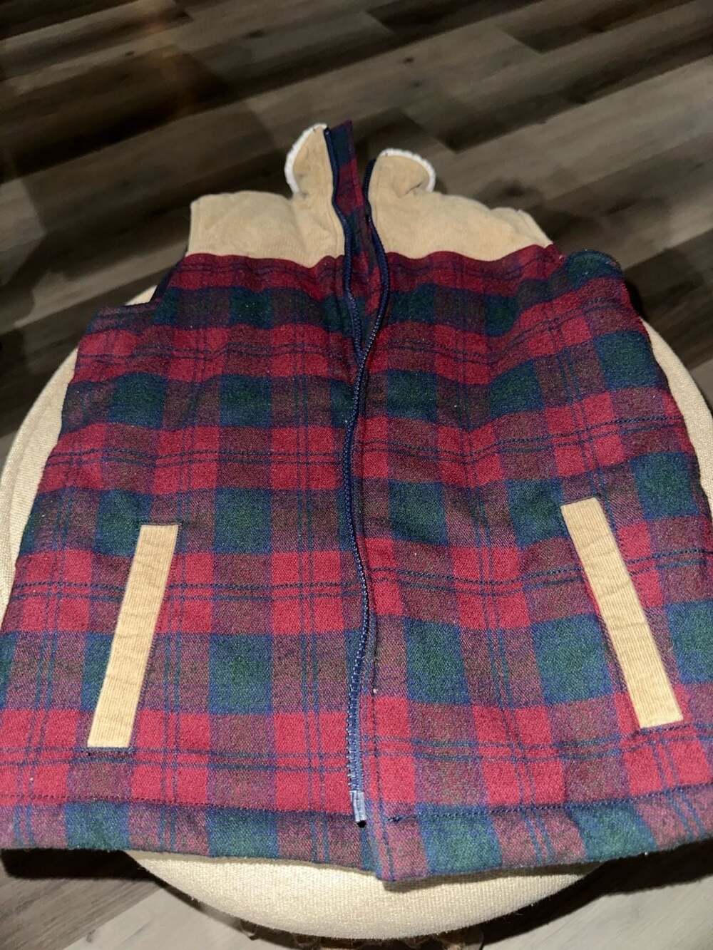 Kapital K Vest Size 6 boys Red Plaid Sherpa Fleece Lined
